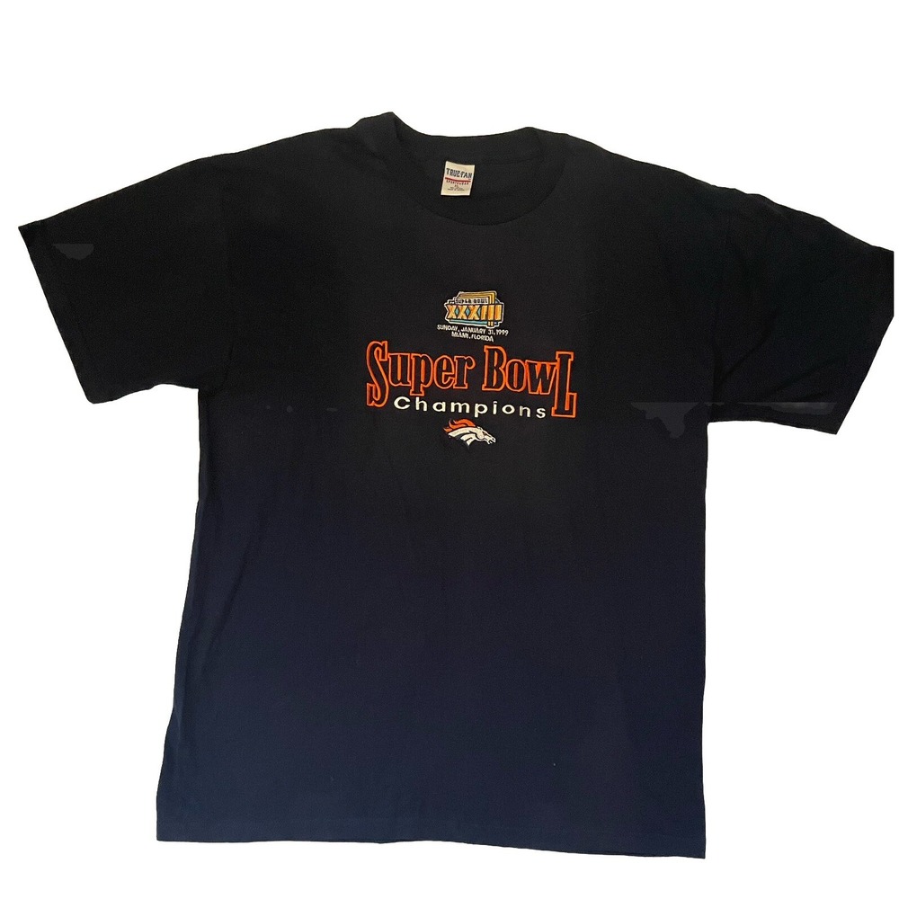 Denver Broncos Super Bowl XXXIII Champions‎ 1999 T-Shirt Size XL True Fan